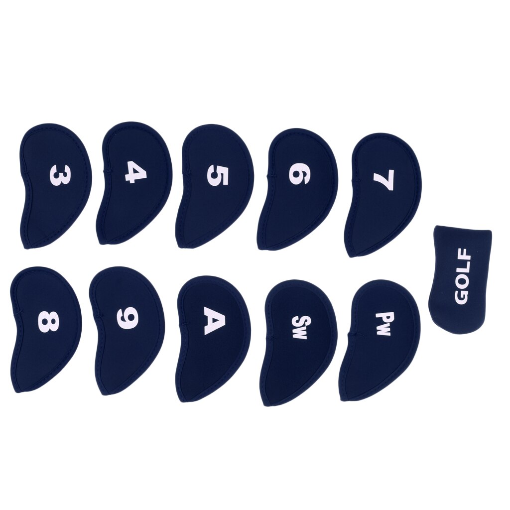 11Pcs/set Golf Head Covers Club Iron Putter Cover Protector Golf Club Protectoive Case Golf Accessories 3-SW