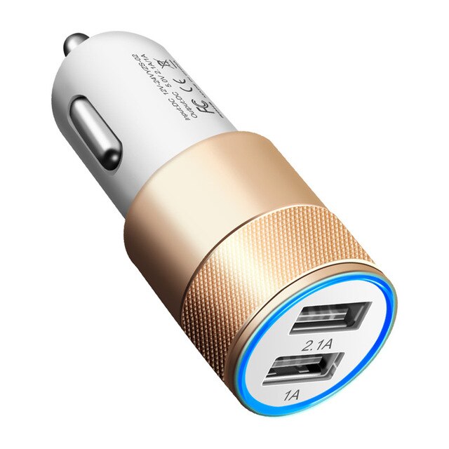 Mini USB Auto Ladegerät Für praktisch Tablette GPS 3,1 EINE Schnelle Ladegerät Auto-Ladegerät Dual USB Auto Telefon ladegerät Adapter in Auto Adapter: Gold