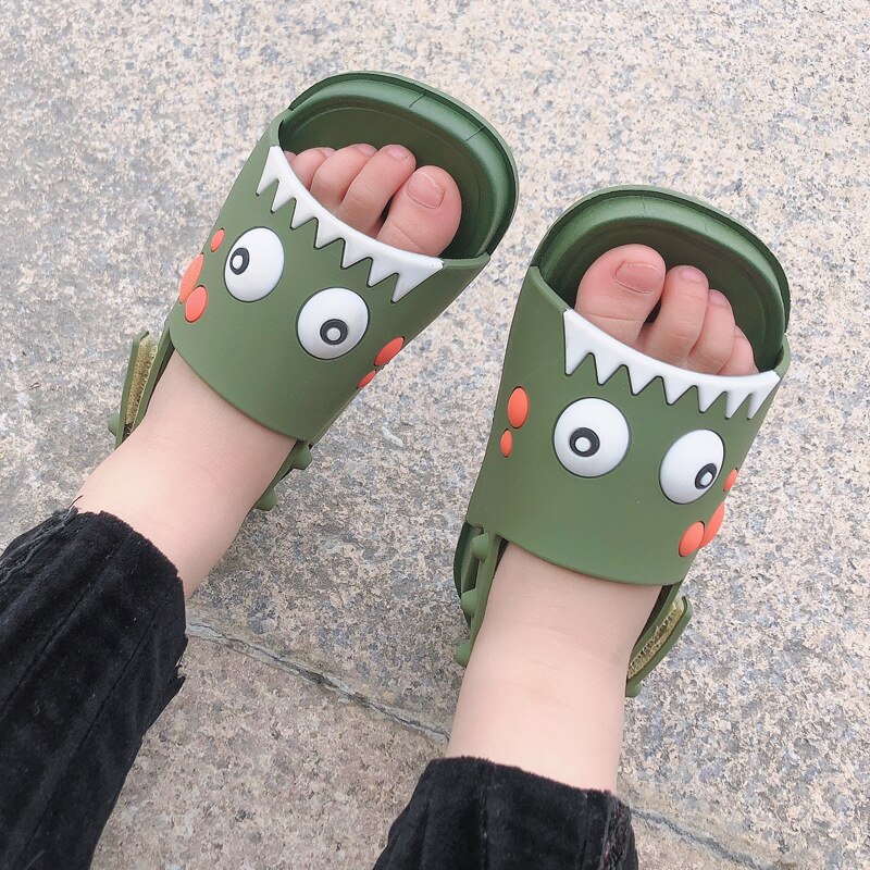 Frühling Sommer freundlicher Gelee Karikatur Dinosaurier Sandalen und Hausschuhe Baby Jungen Mädchen Sandalen Flache Strand Schuhe Rosa Sandalen: G / CN Größe 29