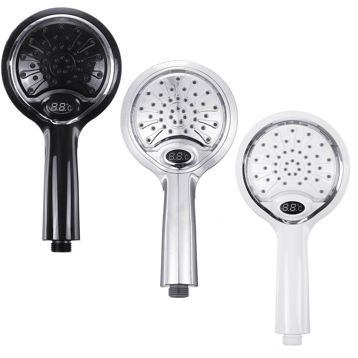 LED Changing Shower Head Water Temperature Display Sensor Bathroom Nozzle Automatic Control Colorful Sprinkler LED Shower Head