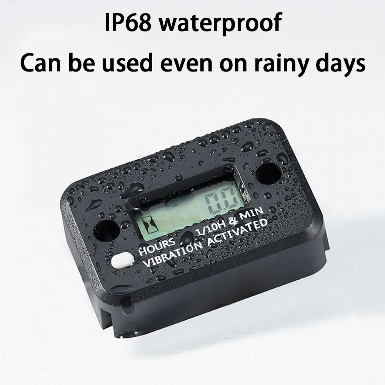 Digital Wireless Vibration Activated Hour Meter Counter for Gas Generator Lawn Mower Motor ATV Waterproof LCD Display Meter