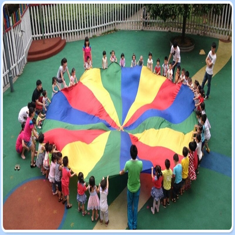 Dia 2M/3M bambino Del bambino Del Capretto Sviluppo Dello sport 'Esterna Arcobaleno Giocattolo Ombrello Paracadute-sacco Ballute Gioca paracadute 8/16 Braccialetto