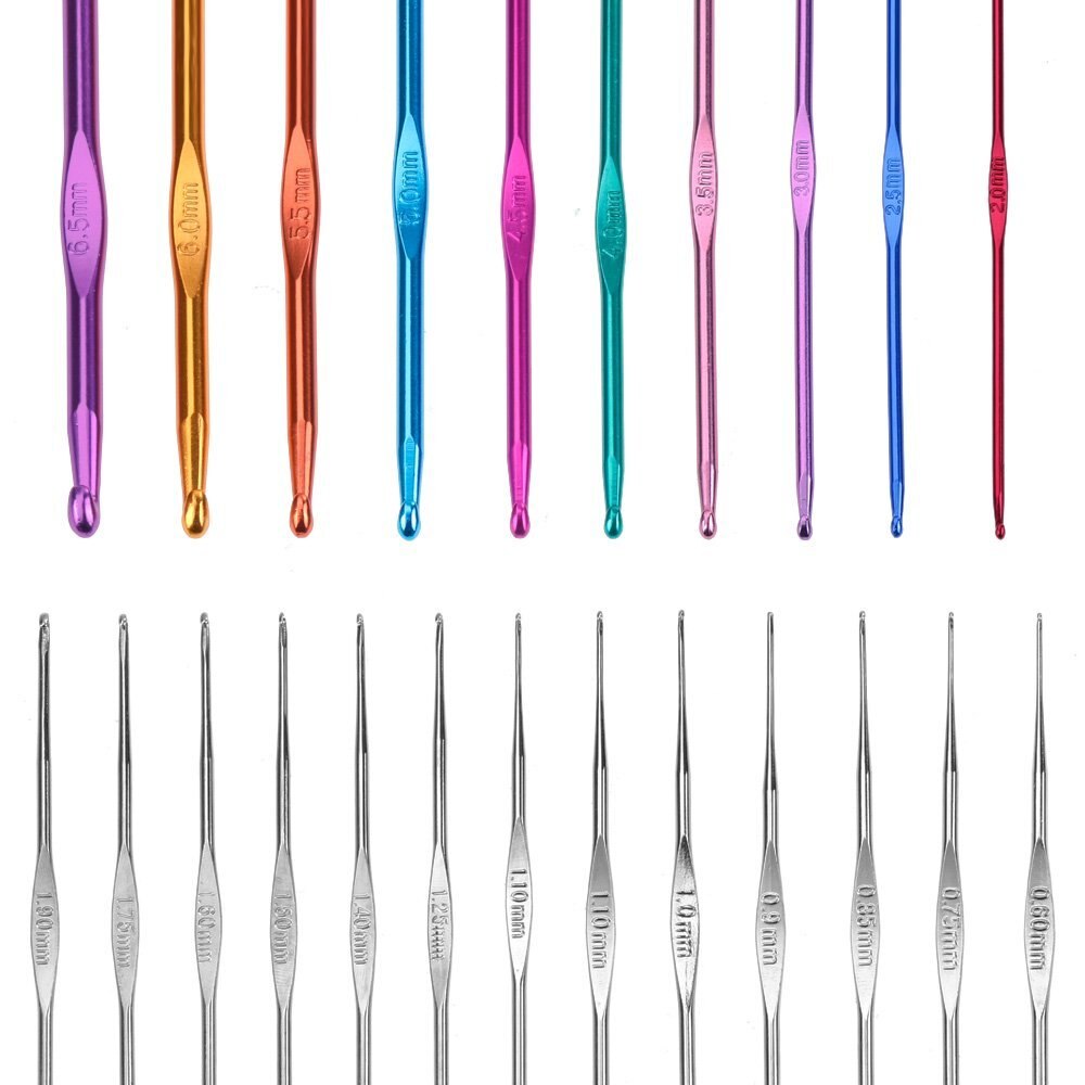 100 stuks Haaknaalden Set Volledige Set Breinaalden Haak Knit Gauge Schaar Stitch Houders DIY Naaien Naalden Kit met Zak
