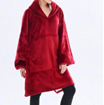 Manta suave con mangas para mujer, Sudadera con capucha de lana de gran tamaño, sudaderas cálidas, manta de televisión, Sudadera con capucha, bata de baño de hombre: red