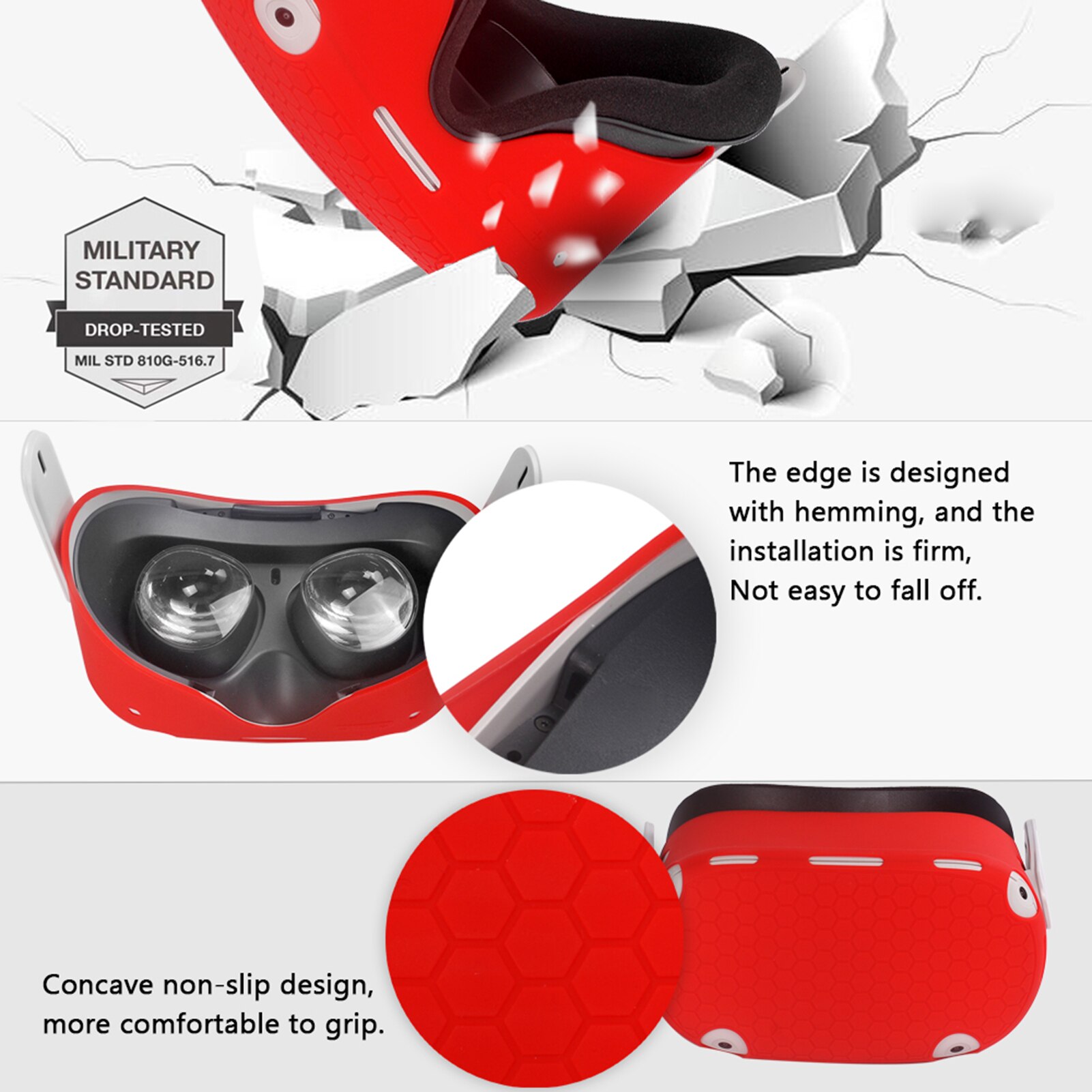 Custodia protettiva per cuffie VR custodia protettiva in Silicone morbido antipolvere custodia facile da installare accessori da gioco solidi per Oculus Quest 2