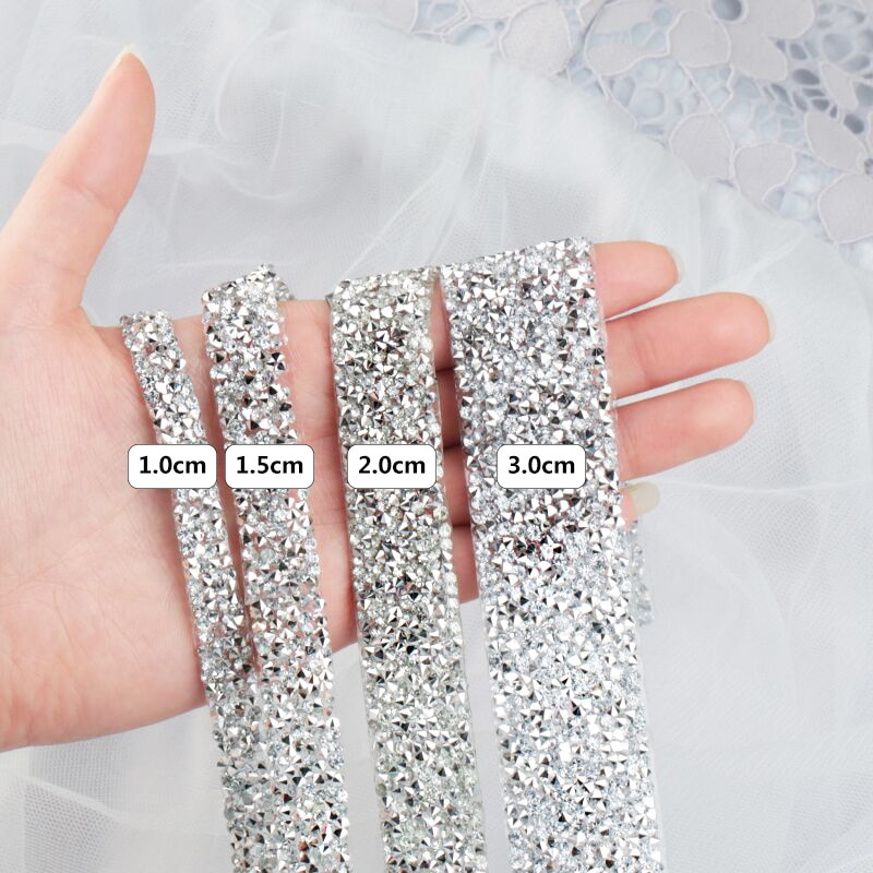Dżetów wykończenia poprawka 1 stoczni Strass szycia taśmy Rhinestone aplikator wstążka z dżetów żelazko na ubrania akcesoria