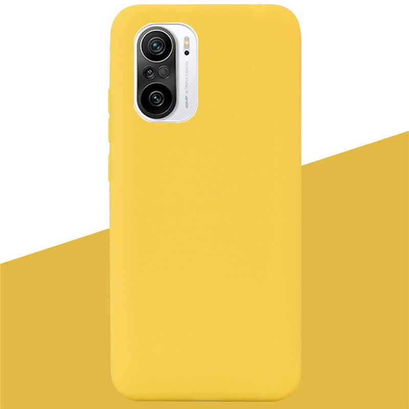 For Xiaomi Poco F3 Case Silicone Back Cover Phone Cases for Poco F3 Case Soft TPU Shockproof Pocof3 f 3 Silicone Case Coque: 6 Yellow