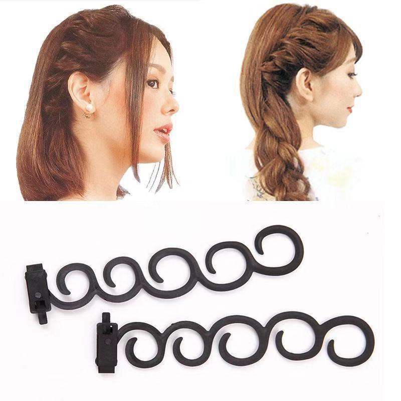 Zha tou accesorios para el cabello, herramientas para el cabello, banda para el cabello, modelador, Flexible y esponjoso, trenza de espina de pescado, producto útil para el cabello femenino: Two Piece Side Hair Device