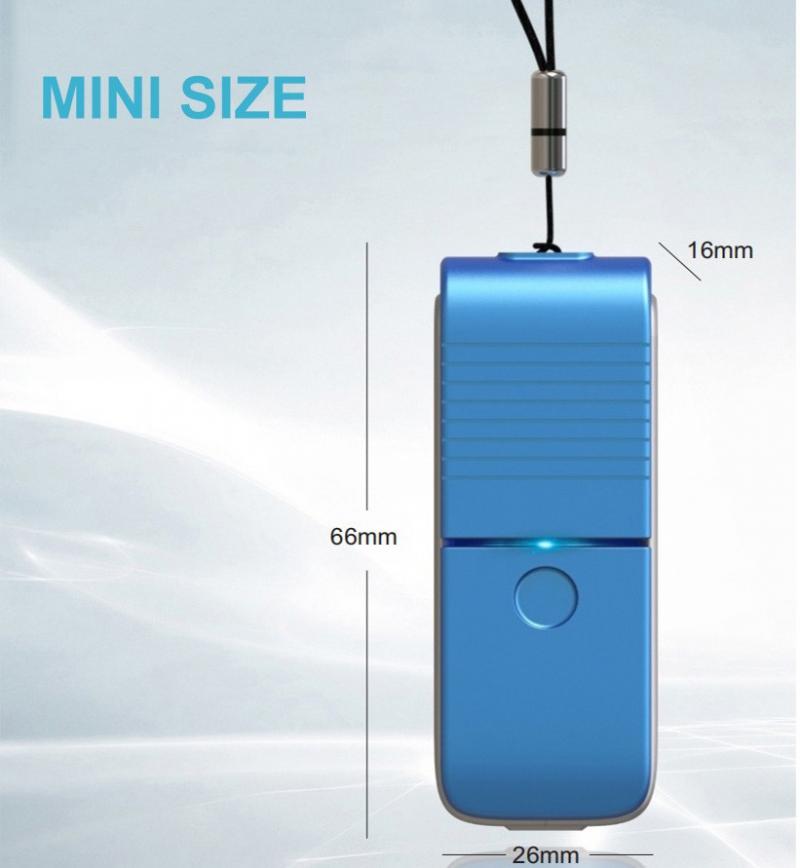 Personal Wearable Air Purifier Necklace Mini Portable Air Freshener Ionizer Negative Ion Generator: blue