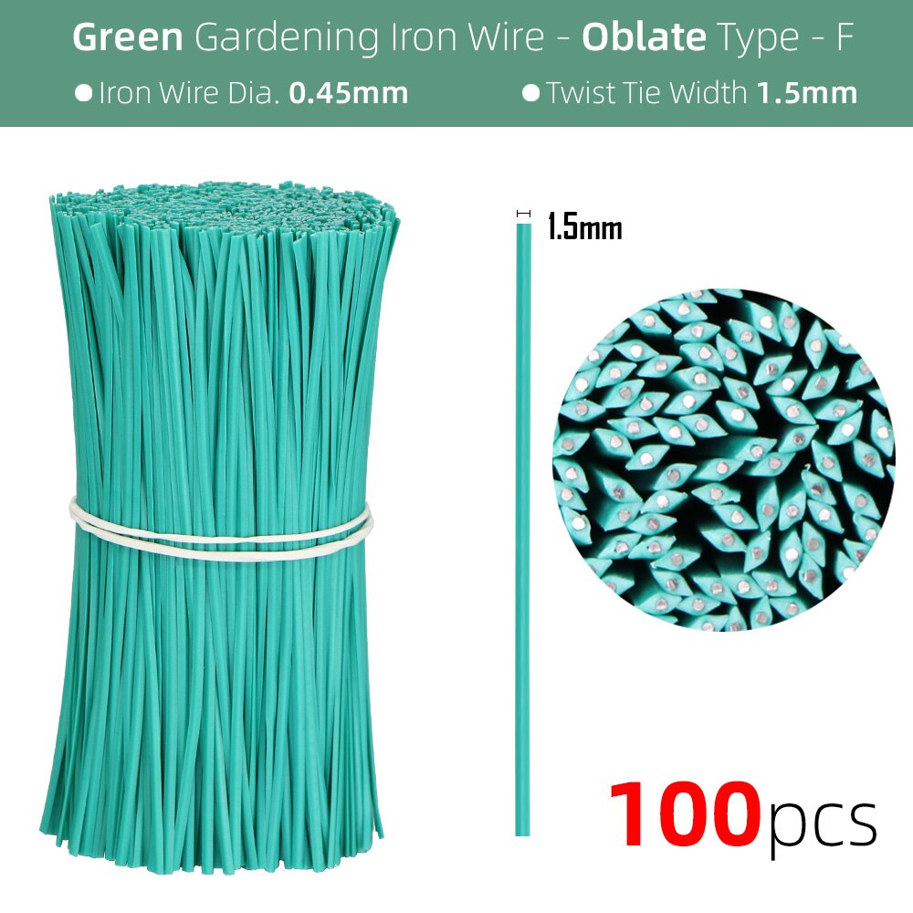 Câble torsadé de jardin en plastique, 10/12/15/20CM, cordon de Support de plante, de vigne grimpante, Ligature, fil d&#39;alimentation fixe multifonction: 10cm / greenx100pcs