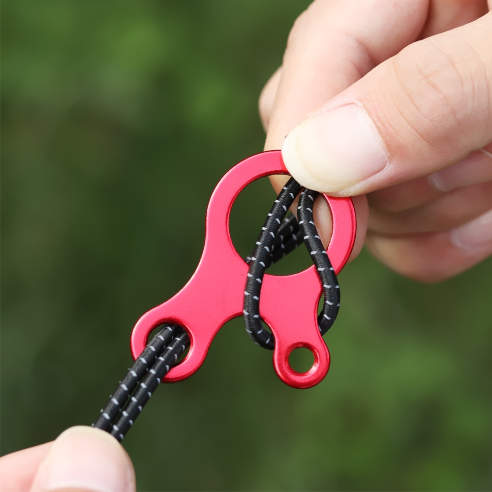Hebilla de cuerda ajustable para tienda de campaña, Tensor de cuerda de 5 piezas, estilo Caracol, con nudo rápido, para acampar al aire libre y senderismo