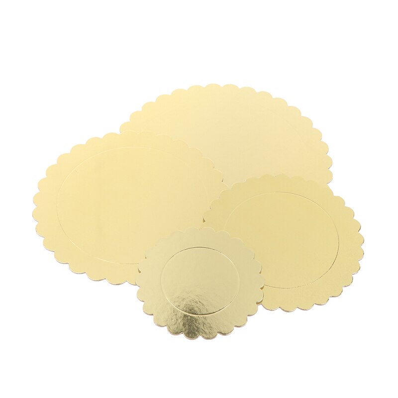5pcs Cake Board Round Disposable Dessert Tray Gold Cake Base Cardboard For Wedding Birthday Party Kitchen Accessories Cake Tools