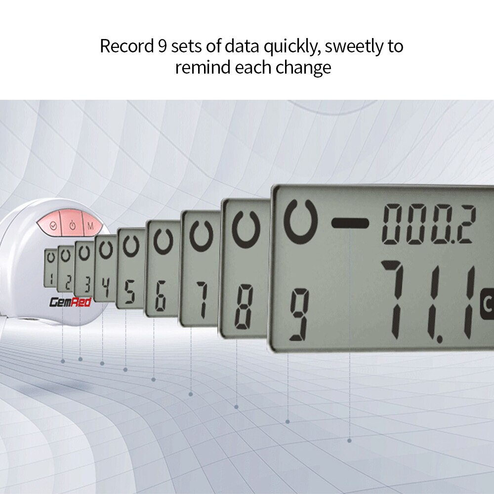 Digitale meetlint lichaamsdeel omtrek intrekbare meetlint registreert resultaten metingen 150cm meetbereiken