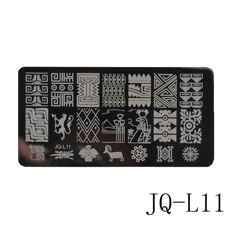 12 x 6cm rustfrit stål skønhed blonder billede nail art gør det selv billede printer manicure stencils negle stempling plader skabeloner: Jq -l11