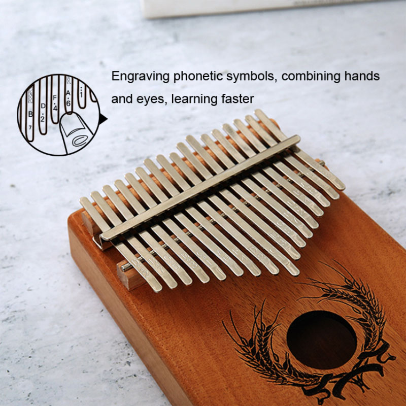 God kalimba musikinstrument bærbar 17 tangenter akacie tommelfinger klaver melodi hammer kalimba mbira keyboard