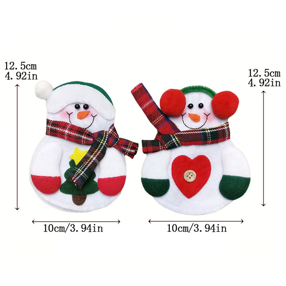 8 Uds muñeco de nieve decoraciones de Navidad soporte para bebida bolsa Navidad adornos navideños para el hogar Mesa