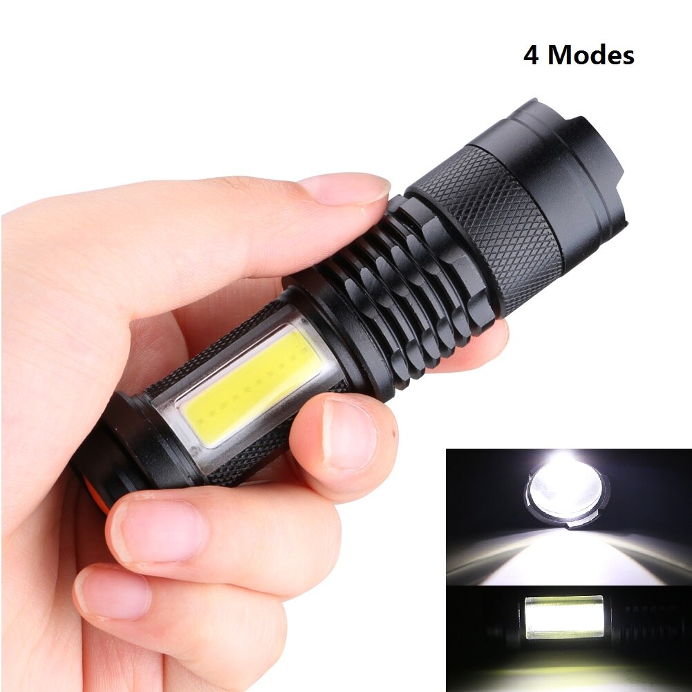 Portable Working Light Mini Flashlight COB LED Handheld Torch Zoomable Focus Emergency Lighting Pocket Lantern Use AA 14500: COB LED