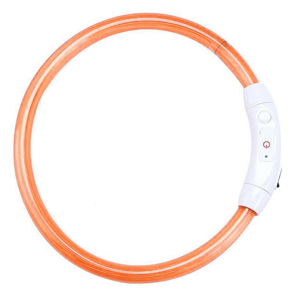 Usb Oplaadbare Led Hond Huisdier Kraag Knippert Verstelbare Veiligheid Licht Hals Ketting HG99: Oranje / M