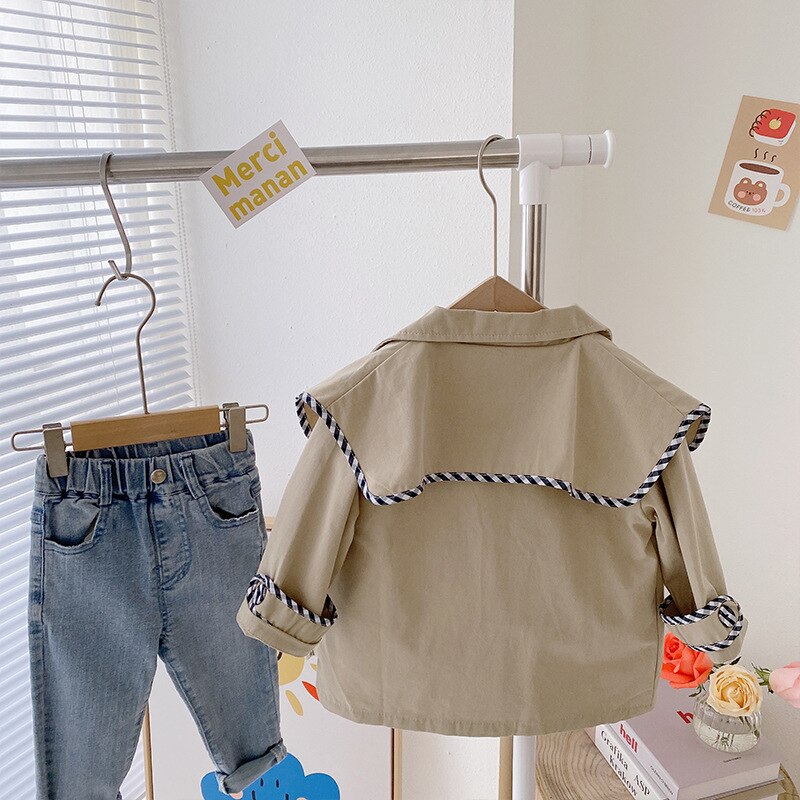 Giacche trench casual allentate per ragazzi e ragazze in stile coreano unisex 1-6Y
