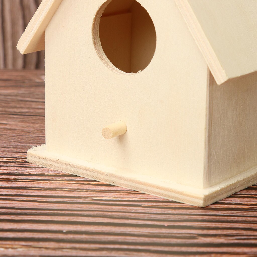 Wooden Bird Nest Hanging Bird House Natural Wooden Bird Cage Resting Place Wall-mounted Outdoor Birdhouse Wooden Box #T1P