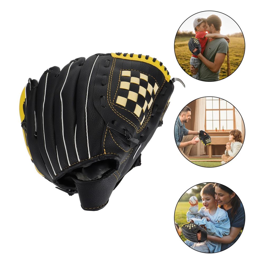 1Pc Sports Glove Baseball Glove Durable Softball Glove (Yellow Black)