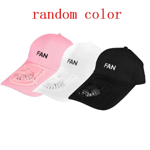 Gorro de sol portátil con ventilador eléctrico, gorras deportivas transpirables ajustables recargables por USB, 3 colores,: random color