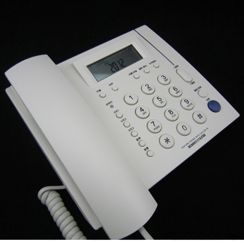 Vaste Telefoon Met Caller Id, Fsk/Dtmf Dual Systeem, Speaker, 5 Niveaus Helderheid, home Hotel Wired Desktop Telefoon Kantoor Vaste: WHITE