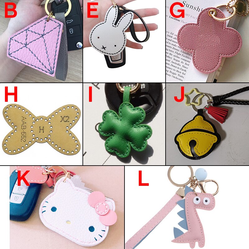 1Set DIY Kraft Paper Template Cute Small Things Keychain Pendant Leather Craft Pattern DIY Stencil Sewing Pattern 5-10cm