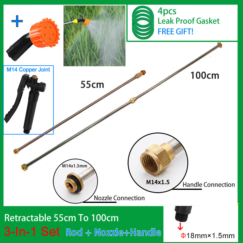 3In1 Edelstahl 1m Versenkbare Spritzstab Kupfer Stecker Outdoor Garten Spritzen Für Elektrische Hand Sprayer Zubehör