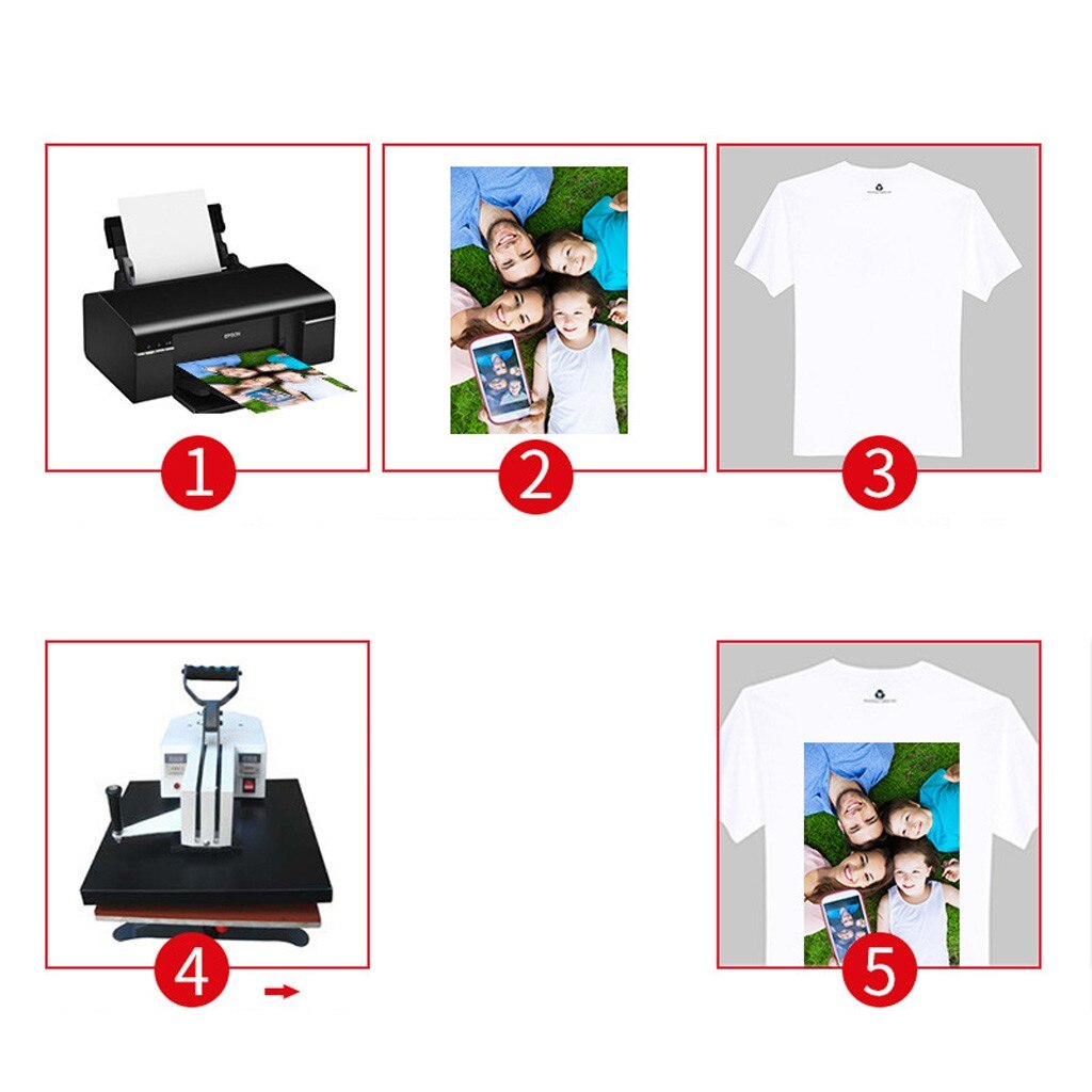 A4 Duurzaam Printable Warmte Stof Transfer Papier Voor Diy Cup En Doek T-shirt Makkelijk Transfer Papier