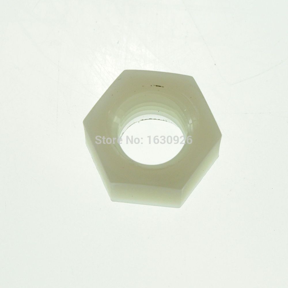 50 pieces M12 Full Nylon Hex Nuts Plastic Hex Nuts