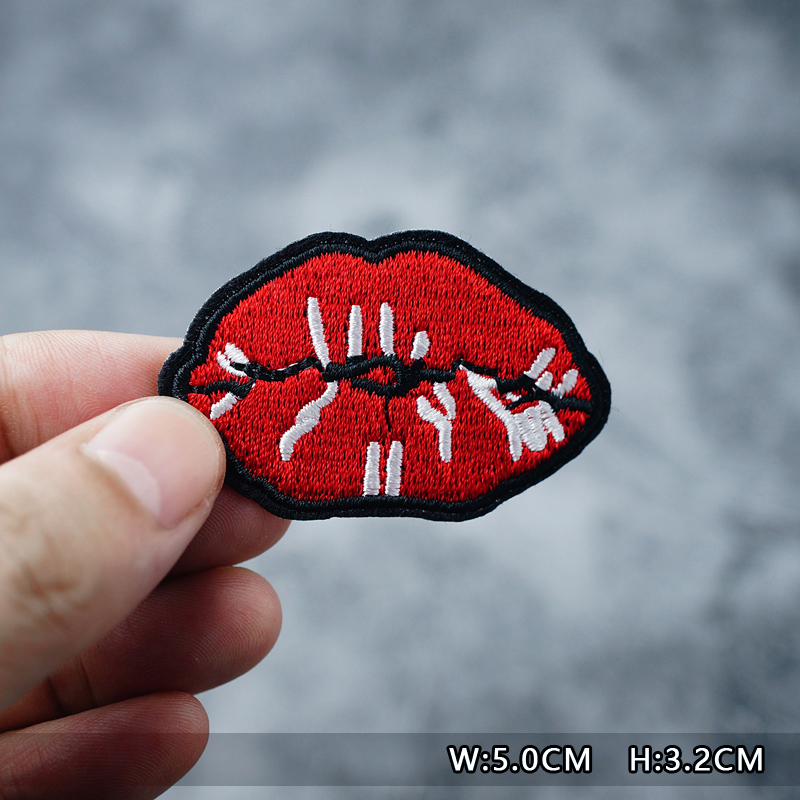 Lippen Kus Cool Patches Borduren Voor T-shirt Opstrijkbare Applicaties Kleding Jeans Stickers Badges OOPS