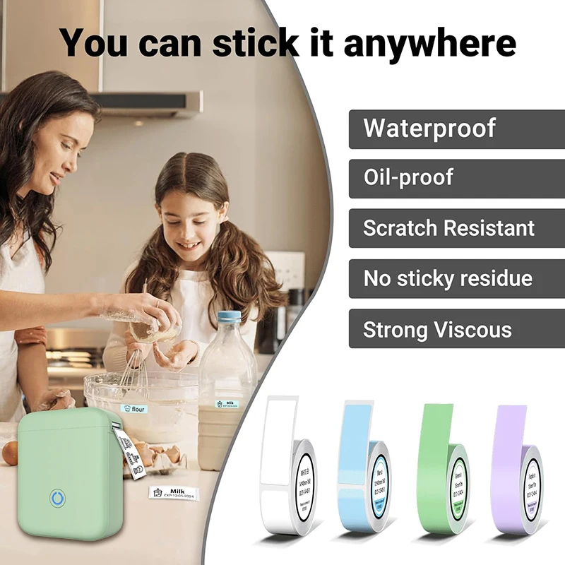 P11Bluetooth Mini thermal label maker,capable of printing continuous sticker,multi-purpose printer for office, home, and kitchen