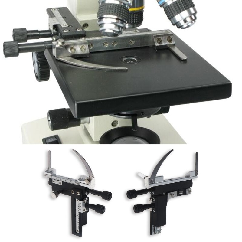 Microscope Attachable Mechanical Stage X-Y Moveable Caliper Vernier with Scale