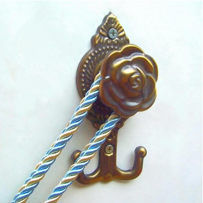 2pcs! Retro rose door wall Tassel hooks holder hanger curtain accessories home decoration.