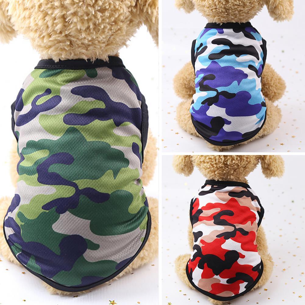 Ropa de camuflaje para mascotas, abrigos para perros pequeños, chaquetas, chaleco, camisetas para gatos, primavera y verano