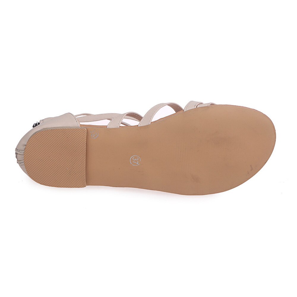 Women's Sandals Cross Tied Flat Sandals Zipper Summer Flat Roman Gladiator Beach Sandals Wedge Flat Sandals sandalias mujer