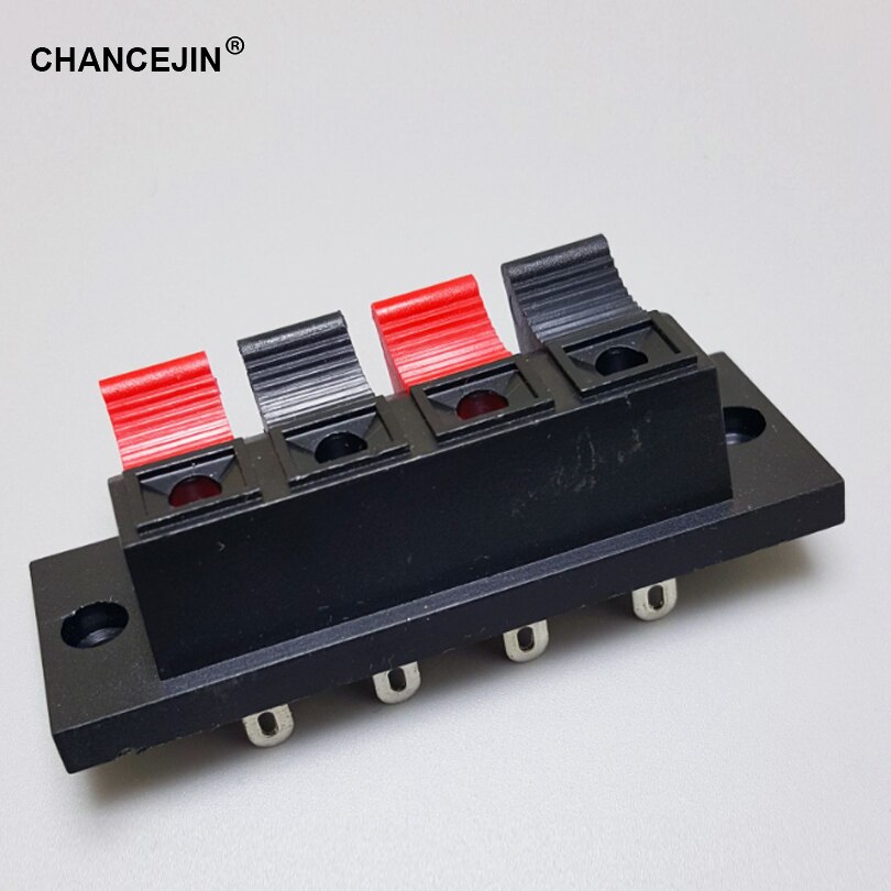 4 pins 4 positions Connector red&black connected terminal spring holding plug unit be used in DIY power socket Speaker Terminal