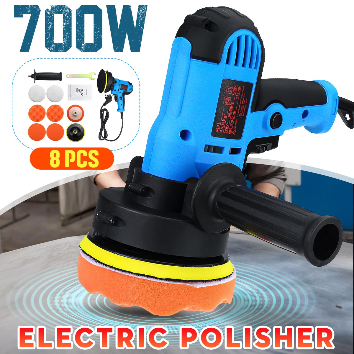 Lucidatrice per auto a velocità regolabile a 8 marce 700W 220V lucidatrice elettrica per auto lucidatrice per mobili per auto