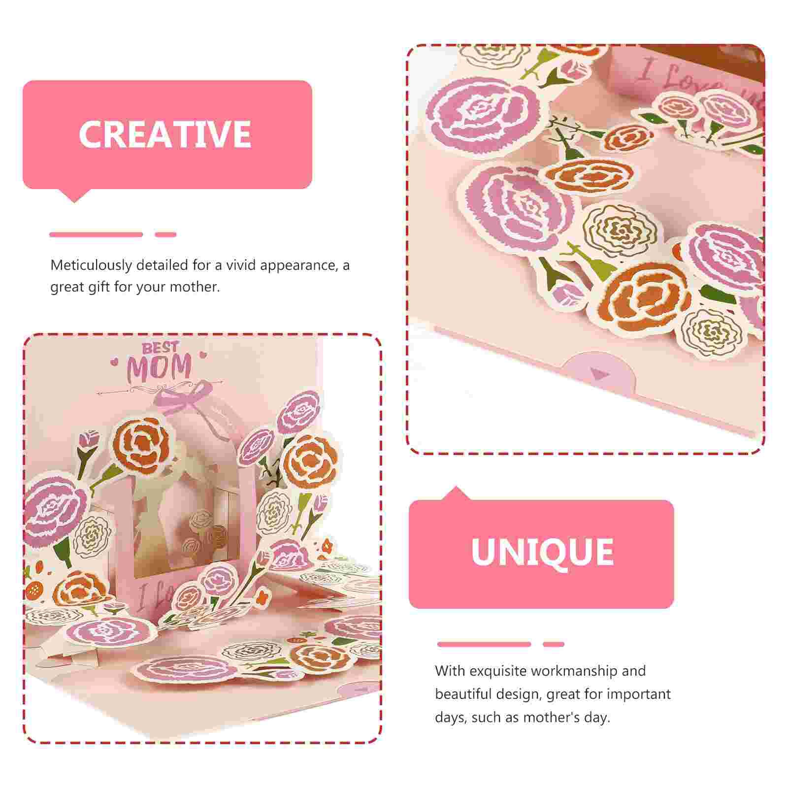 3D Mothers Day Cards Floral Greeting Cards for Mom Birthday