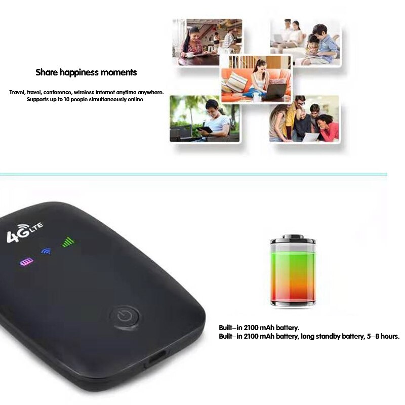 Wireless Router 150M 4G Portable Wireless Router 2.4/5G Dual-Band WiFi Router Android 6.0