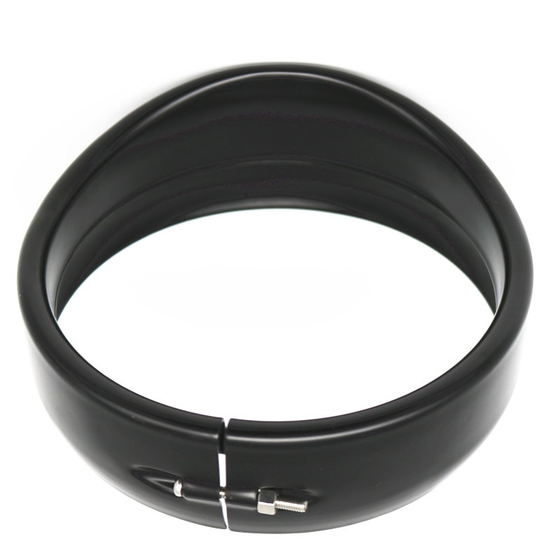Motorcycle Accessories 5.75" 5 3/4 in Visor Style Headlamp Trim Ring for Harley Sportster 883 1200 Dyna: Black