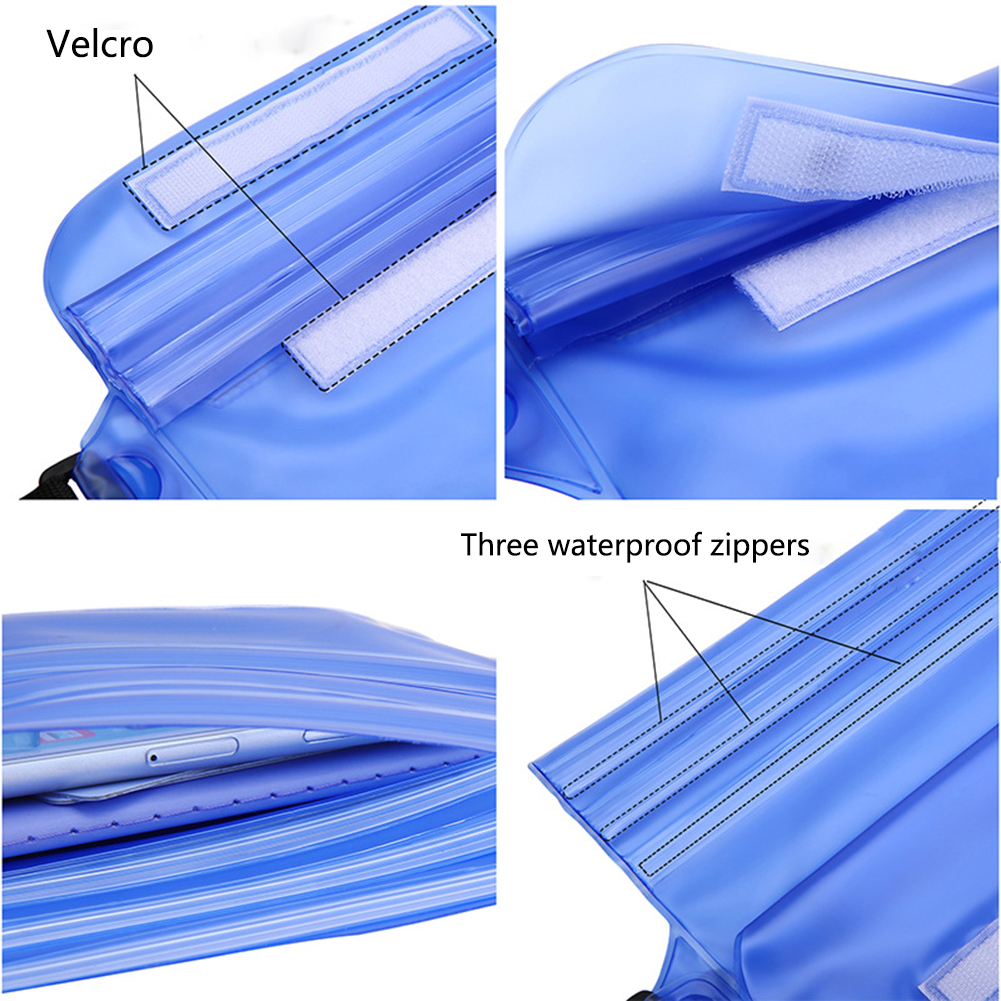 Swimming Waist Bag Waterproof Sealing Underwater Bag Large Capacity Underwater Mobile Phone Bag for Beach Boat Sports