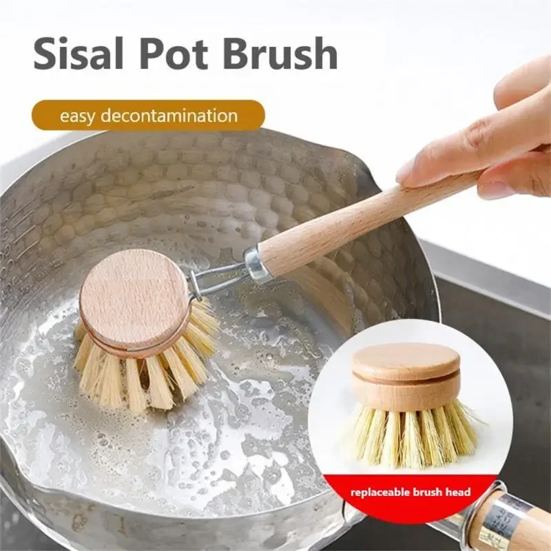 Brosse à vaisselle en bois de hêtre, manche long, outil de cuisine, ménage, livres menage nettoyage brosse vaisselle brosse de nettoyage pinceau patisserie brosse vaisselle cuisine eponge poignée brosse vaisselle bois
