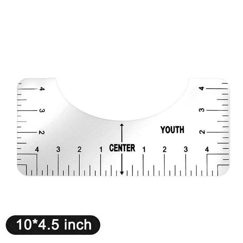 4PCS T-Shirt Alignment Ruler Craft Ruler with Guide Tool for Adult Youth Toddler Sewing Tools acrylic: 10x4.5 inch