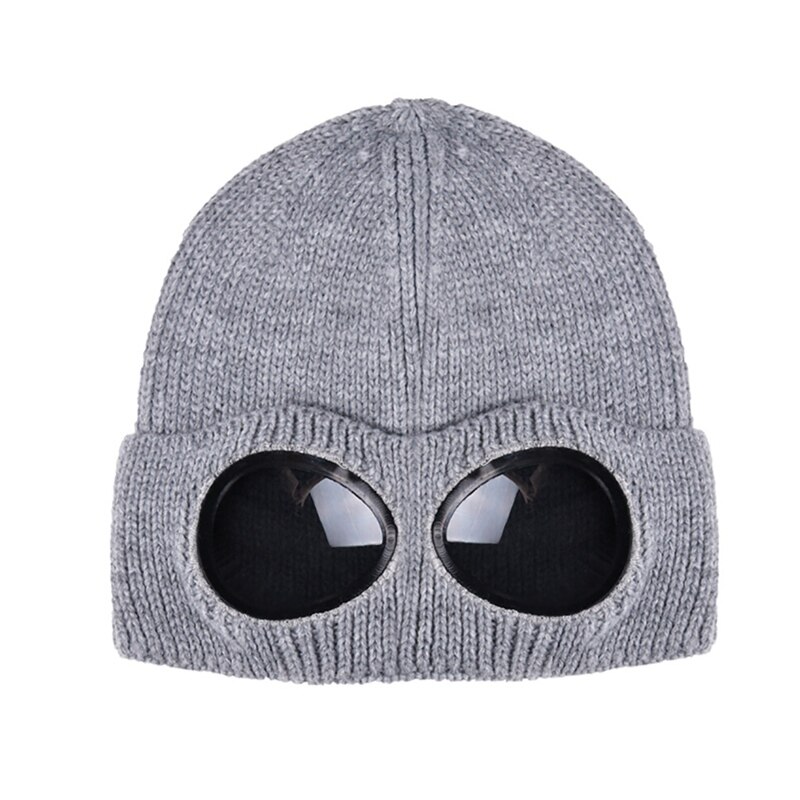 Sports Ski Snow Cap Eye protection Wool Knitted Goggles Thermal Warm Winter Heat Keeper Ear Cold Protector Sports Cap: H