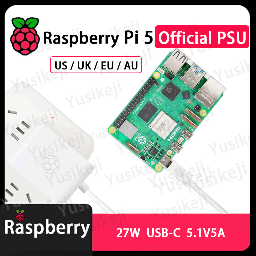 Officiële Raspberry Pi 5-voeding 27 W USB-C USB Type-C-adapter 5,1 V 5 A met PD-standaardondersteuning PSU PI 5