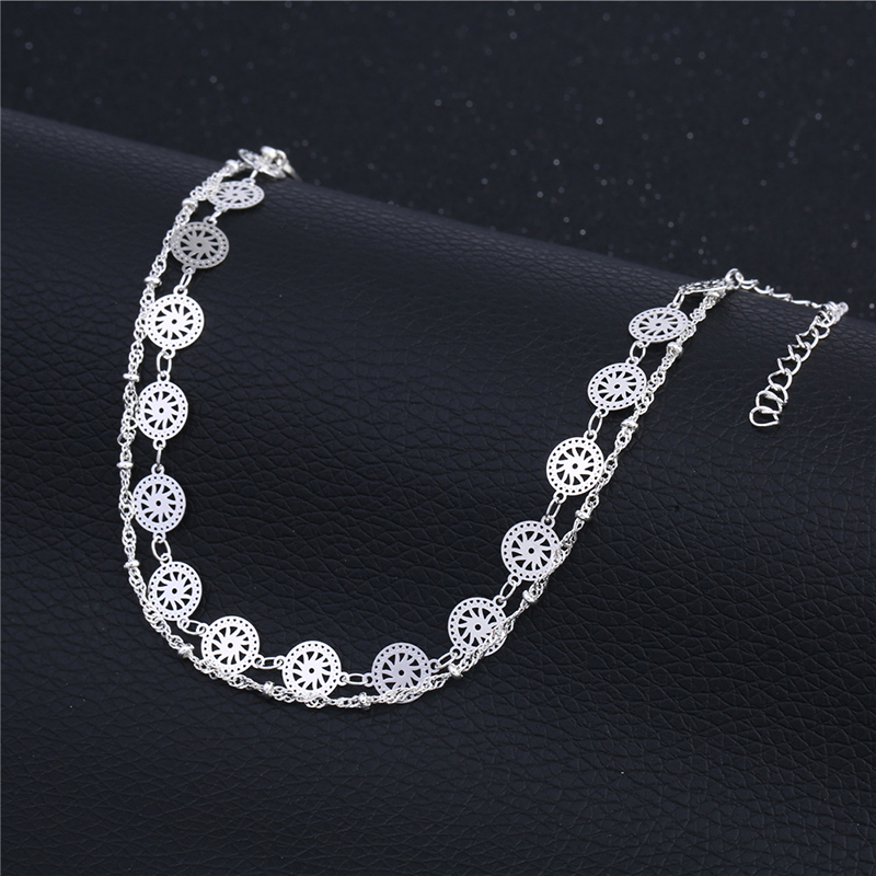 925 Sterling Silver Anklet For Women Bohemian Foot Jewelry Summer Beach Barefoot Anklet Leg Chain 1B159