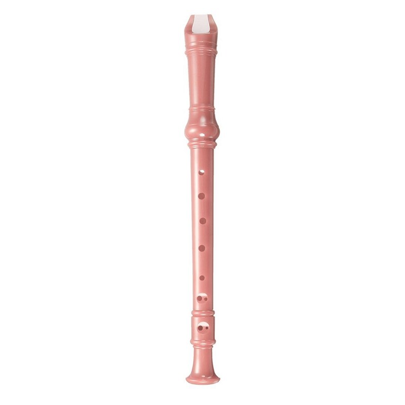 8-- huls sopranafstamningsoptager lyserød med rengøringsstang + taske taske musikinstrument lyserød