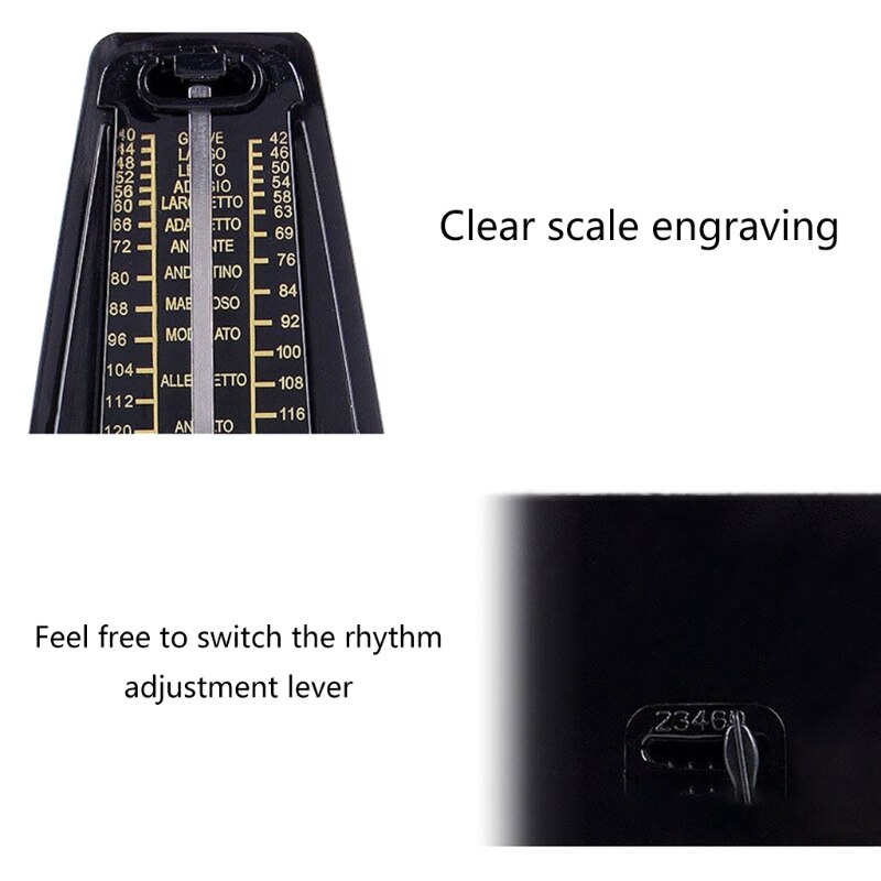 Mechanical Metronome Wood Grained Loud Sound/High Precision for Piano/Guitar/Violin/Drum and Other Instruments